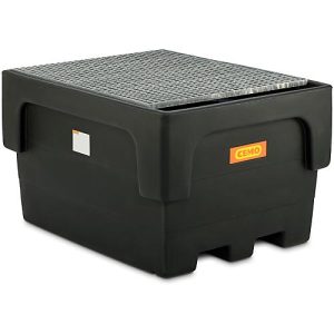 IBC-Auffangwanne, Polyethylen, 1100 l, 1500 kg, Stahlrost, unterfahrbar IBC-Auffangwanne, Polyethylen, 1100 l, 1500 kg, Stahlrost, unterfahrbar