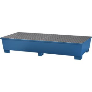 IBC-Station ASECOS, Stahl, mit Gitterrost u. Staplerschuhen, 1000 l Auffangvolumen, B 2680 x T 1300 x H 483 mm, lackiert IBC-Station ASECOS, Stahl, mit Gitterrost u. Staplerschuhen, 1000 l Auffangvolumen, B 2680 x T 1300 x H 483 mm, lackiert