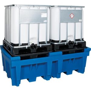 IBC- und KTC-Station für 2 Container, mit integrierter PE-Stellfläche IBC- und KTC-Station für 2 Container, mit integrierter PE-Stellfläche
