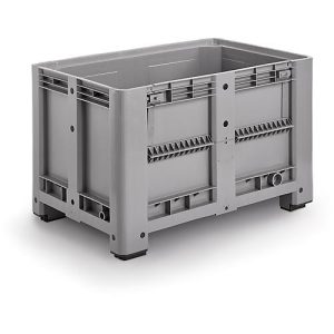 Industriebox, mit 4 Füßen, geschlossen m. Entnahmeklappe, 470 Liter