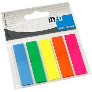 INFO Haftstreifen Page Marker, 12 mm x 50 mm, 5 x 25 Blatt, Rechteck INFO Haftstreifen Page Marker, 12 mm x 50 mm, 5 x 25 Blatt, Rechteck