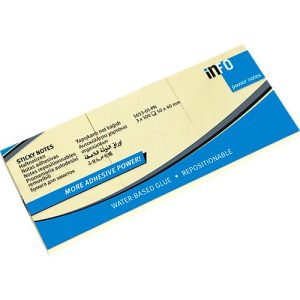 inFO Power Notes Haftnotizen, 50 x 40 mm, 100 Blatt pro Block, 4x 3 Blöcke, blanko, gelb inFO Power Notes Haftnotizen, 50 x 40 mm, 100 Blatt pro Block, 4x 3 Blöcke, blanko, gelb