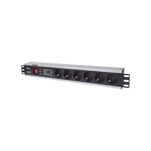 Intellinet 19“ 1.5U Rackmount 6-Way Power Strip – German Type“, With On/Off Switch and Surge Protection, 3m Power Cord – Steckdosenleiste‘ Intellinet 19“ 1.5U Rackmount 6-Way Power Strip – German Type“, With On/Off Switch and Surge Protection, 3m Power Cord – Steckdosenleiste‘