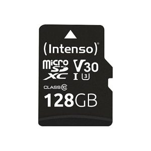 Intenso Professional – Flash-Speicherkarte (microSDXC-an-SD-Adapter inbegriffen) – 128 GB – UHS Class 1 / Class10 – microSDXC UHS-I