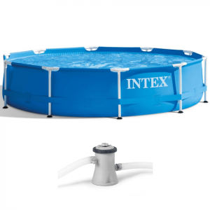 Intex Metal Frame 28202NP – Ø305×76 cm – Runder Pool + Filterpumpe