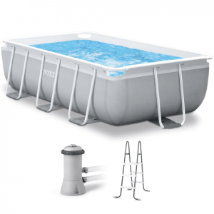 Intex Prisma Frame 26784NP – 300x175x80 cm – Aufstellpool + Filterpumpe und Poolleiter