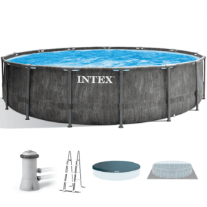 Intex Prisma Frame Greywood 26742NP – Ø457×122 cm – Runder Pool Intex Prisma Frame Greywood 26742NP – Ø457×122 cm – Runder Pool