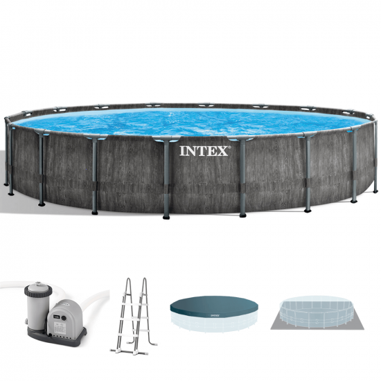 Intex Prisma Frame Greywood 26744NP - Ø549x122 cm - Runder Pool