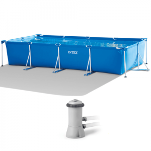 Intex Rectangular Frame 28274NP – 450x220x84 cm – Pool + Filterpumpe Intex Rectangular Frame 28274NP – 450x220x84 cm – Pool + Filterpumpe