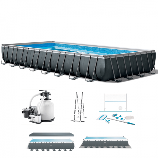 Intex Ultra XTR Frame 26378NP - 975x488x132 cm - Pool + Volleyball- und Reinigungsset