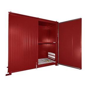 Isolierter Regalcontainer BAUER CEH 29-2 IBC, Stahl, Doppelflügeltor, B 3220 x T 1500 x H 3510 mm, rot Isolierter Regalcontainer BAUER CEH 29-2 IBC, Stahl, Doppelflügeltor, B 3220 x T 1500 x H 3510 mm, rot
