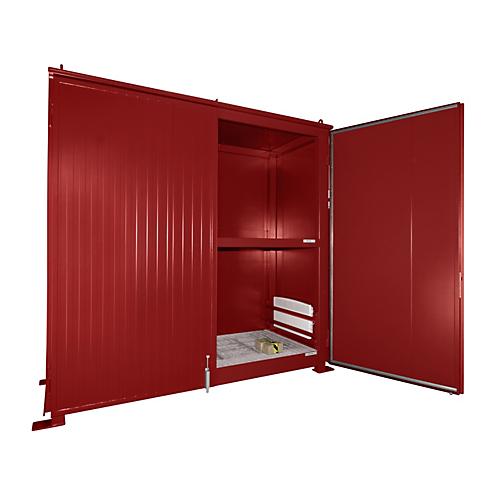 Isolierter Regalcontainer BAUER CEH 29-2 IBC, Stahl, Doppelflügeltor, B 3220 x T 1500 x H 3510 mm, rot