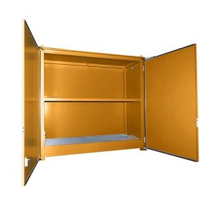 Isolierter Regalcontainer BAUER CEH 36-2, Stahl, Doppelflügeltor, B 3850 x T 1500 x H 3550 mm, orange Isolierter Regalcontainer BAUER CEH 36-2, Stahl, Doppelflügeltor, B 3850 x T 1500 x H 3550 mm, orange