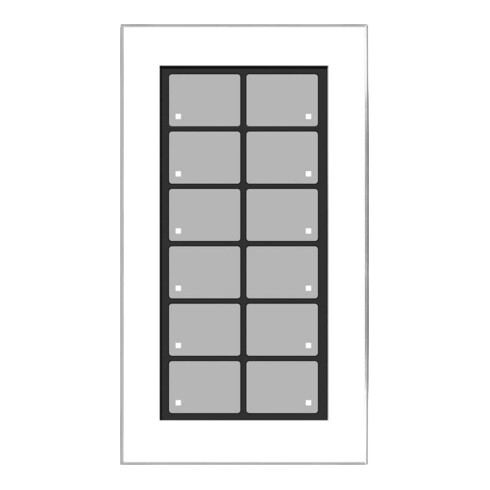 Issendorff Glas-Tastenfeld weiß m. 12 Tasten LCN - GT12W