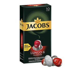 Jacobs Lungo 6 Classico Kaffeekapseln, Röstkaffee, 10 x 52 g, Nespresso®-kompatibel, UTZ-zertifiziert Jacobs Lungo 6 Classico Kaffeekapseln, Röstkaffee, 10 x 52 g, Nespresso®-kompatibel, UTZ-zertifiziert