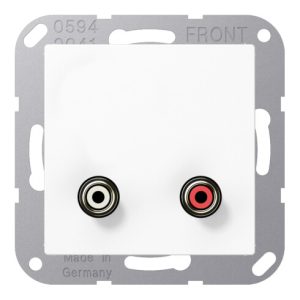 Jung Multimedia-Anschluss aws Cinch/Miniklinke 3,5 MA A 1021 WW Jung Multimedia-Anschluss aws Cinch/Miniklinke 3,5 MA A 1021 WW