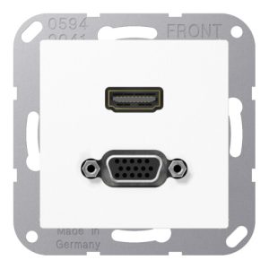 Jung Multimedia-Anschluss aws HDMI/VGA m.Tragring MA A 1173 WW Jung Multimedia-Anschluss aws HDMI/VGA m.Tragring MA A 1173 WW