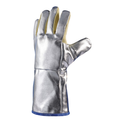 Jutec Hitzehandschuhe, L.38cm, Aramid/Preox-Aramid-Alu 5 Finger / Kat.III max.1000°
