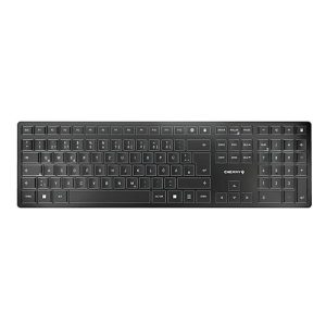 Kabellose Tastatur Cherry KW 9100 SLIM, QWERTZ, Bluetooth/USB-Kabel, B 440 x T 130 x H 15 mm, schwarz-silber Kabellose Tastatur Cherry KW 9100 SLIM, QWERTZ, Bluetooth/USB-Kabel, B 440 x T 130 x H 15 mm, schwarz-silber