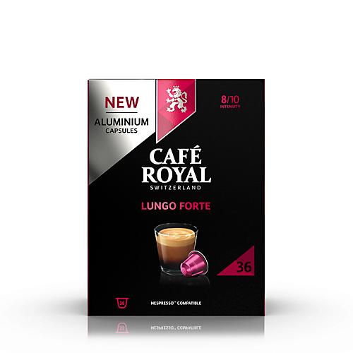 Kaffeekapseln Café Royal Lungo Forte, kompatibel zum Nespresso®-System, 100 % Arabica Röstkaffee, Intensität 8/10, UTZ-zertifiziert, 36 Stück