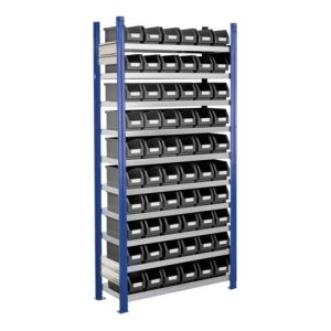 Kappes Steckregal RasterPlan mit Lagersichtkästen Mod. 11 2000 x 1000 x 300 mm GF RAL 5010