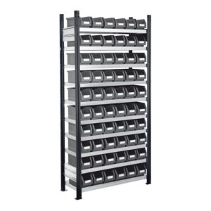 Kappes Steckregal RasterPlan mit Lagersichtkästen Mod. 11 2000 x 1000 x 300 mm GF RAL 7016
