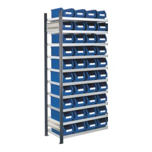 Kappes Steckregal RasterPlan mit Lagersichtkästen Mod. 13 2000 x 1000 x 400 mm AF RAL 7016