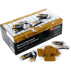 Karamellgebäck, 300 Mürbekeksstücke, 6 x 50er Packs, 1,8 kg Inhalt Karamellgebäck, 300 Mürbekeksstücke, 6 x 50er Packs, 1,8 kg Inhalt