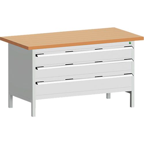 Kastenwerkbank cubio KW-1578-2.22, lichtgrau