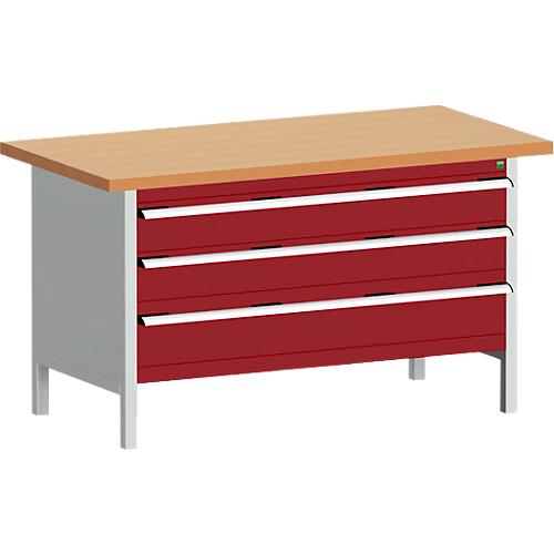 Kastenwerkbank cubio KW-1578-2.22, purpurrot