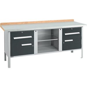 Kastenwerkbank Schäfer Shop Select PW 200-0, ESD, Buche Multiplexplatte, mit Stahlabdeckung, bis 750 kg, B 2000 x T 700 x H 840 mm, Anthrazit Kastenwerkbank Schäfer Shop Select PW 200-0, ESD, Buche Multiplexplatte, mit Stahlabdeckung, bis 750 kg, B 2000 x T 700 x H 840 mm, Anthrazit