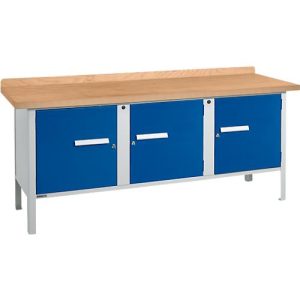 Kastenwerkbank Schäfer Shop Select PW 200-3, mitteldichte Faserplatte (MDF), bis 750 kg, B 2000 x T 680 x H 838 mm, Enzianblau Kastenwerkbank Schäfer Shop Select PW 200-3, mitteldichte Faserplatte (MDF), bis 750 kg, B 2000 x T 680 x H 838 mm, Enzianblau