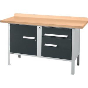 Kastenwerkbank Schäfer Shop Select PWi 150-3, mitteldichte Faserplatte (MDF), bis 750 kg, B 1500 x T 680 x H 838 mm, Anthrazit