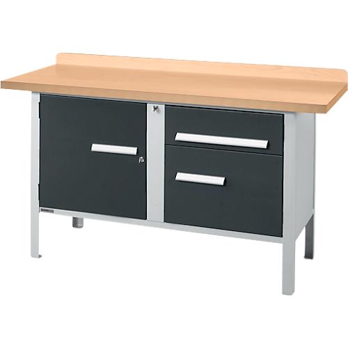 Kastenwerkbank Schäfer Shop Select PWi 150-3, mitteldichte Faserplatte (MDF), bis 750 kg, B 1500 x T 680 x H 838 mm, Anthrazit