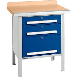 Kastenwerkbank Schäfer Shop Select PWi 75-7, Buche-Dekor Multiplexplatte, mit Stahlkante, bis 750 kg, B 750 x T 700 x H 840 mm Kastenwerkbank Schäfer Shop Select PWi 75-7, Buche-Dekor Multiplexplatte, mit Stahlkante, bis 750 kg, B 750 x T 700 x H 840 mm