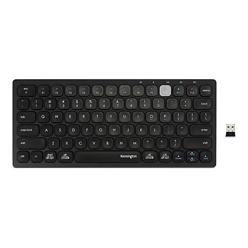 Kensington Multi-Device Dual Wireless Compact Keyboard - Tastatur - kabellos - 2.4 GHz, Bluetooth 3.0, Bluetooth 5.0 - Deutsch - Schwarz