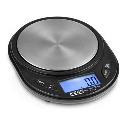 Kern Taschenwaage TGC 1K-3S05, Wägebereich 1000 g, Ablesbarkeit 1 g