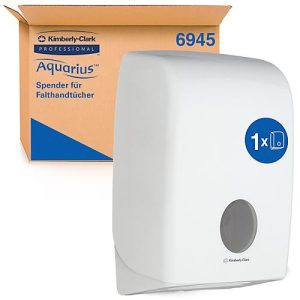 Kimberly-Clark® Aquarius Papierhandtuchspender 6945, L 150 x B 100 x H 132 mm, Kunststoff, weiß Kimberly-Clark® Aquarius Papierhandtuchspender 6945, L 150 x B 100 x H 132 mm, Kunststoff, weiß