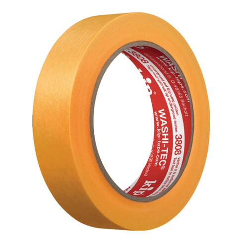 Kip Abdeckband 3808 WASHI-TEC® Premium glatt gelb L.50m B.50mm Rl.