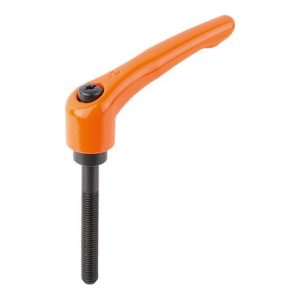 KIPP Klemmhebel Gr.5 M12x90, zink orange RAL2004 kunststoffbeschichtet, Stahl brüniert KIPP Klemmhebel Gr.5 M12x90, zink orange RAL2004 kunststoffbeschichtet, Stahl brüniert