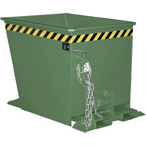 Kippbehälter GU-RZ55, für Routenzüge, Kipp- und Rutschsicherung, 550 l, RAL 6011 grün Kippbehälter GU-RZ55, für Routenzüge, Kipp- und Rutschsicherung, 550 l, RAL 6011 grün