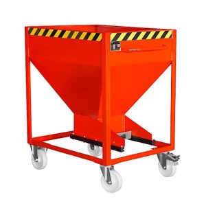 Kippbehälter SR-D 375, Tragkraft 375 kg, mit Rollen & Schieberverschluss, B 780 x H 1230 mm, Stahl, feuerrot RAL 3000 Kippbehälter SR-D 375, Tragkraft 375 kg, mit Rollen & Schieberverschluss, B 780 x H 1230 mm, Stahl, feuerrot RAL 3000