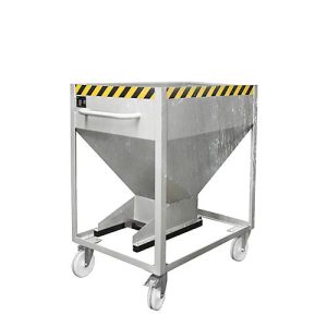 Kippbehälter SR-D 375, Tragkraft 375 kg, mit Rollen & Schieberverschluss, B 780 x H 1230 mm, Stahl, verzinkt Kippbehälter SR-D 375, Tragkraft 375 kg, mit Rollen & Schieberverschluss, B 780 x H 1230 mm, Stahl, verzinkt