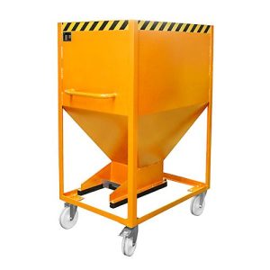 Kippbehälter SR-D 600, Tragkraft 600 kg, mit Rollen & Schieberverschluss, B 780 x H 1610 mm, Stahl, gelborange RAL 2000 Kippbehälter SR-D 600, Tragkraft 600 kg, mit Rollen & Schieberverschluss, B 780 x H 1610 mm, Stahl, gelborange RAL 2000