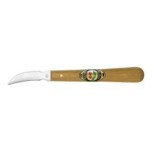 Kirschen Kerbschnitzmesser mit Holzheft mit doppelseitiger, gebogener Schneide Kirschen Kerbschnitzmesser mit Holzheft mit doppelseitiger, gebogener Schneide
