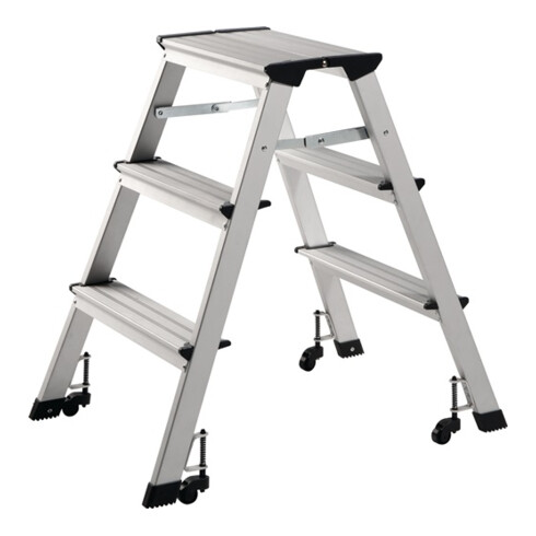 Klapptritt Stufen 3 Plattform-H.630mm Alu.fahrbar