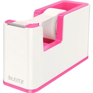 Klebefilmabroller Leitz WOW, Tischabroller, weiß/pink Klebefilmabroller Leitz WOW, Tischabroller, weiß/pink