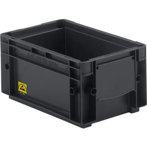 Kleinladungsträger R-KLT 3115 ESD, Kunststoff, B 300 x T 200 mm, bis 20 kg, schwarz ableitend Kleinladungsträger R-KLT 3115 ESD, Kunststoff, B 300 x T 200 mm, bis 20 kg, schwarz ableitend