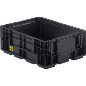 Kleinladungsträger R-KLT 4115 ESD, Kunststoff, B 400 x T 300 mm, bis 20 kg, schwarz ableitend Kleinladungsträger R-KLT 4115 ESD, Kunststoff, B 400 x T 300 mm, bis 20 kg, schwarz ableitend