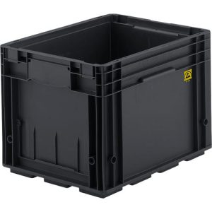 Kleinladungsträger R-KLT 4129 ESD, Kunststoff, B 400 x T 300 mm, bis 20 kg, schwarz ableitend Kleinladungsträger R-KLT 4129 ESD, Kunststoff, B 400 x T 300 mm, bis 20 kg, schwarz ableitend
